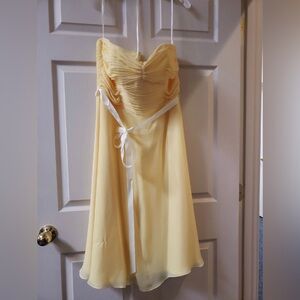 Elegant Yellow Strapless Dress David’s bridal